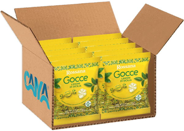 Rossana Caramelle Ripiene Gocce Limoni di Sicilia Senza Glutine 175g box