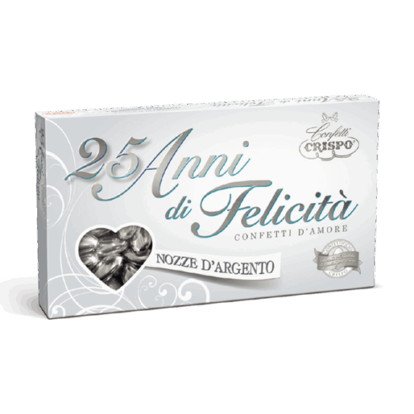 Crispo Confetti D'Amore alla Mandorla Argento 25 Anni di Felicità Senza Glutine 500g