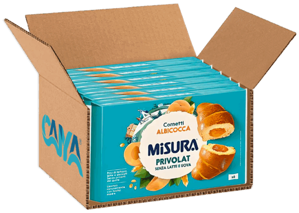 Misura Privolat Cornetti Albicocca Senza Latte e Uova 298g box