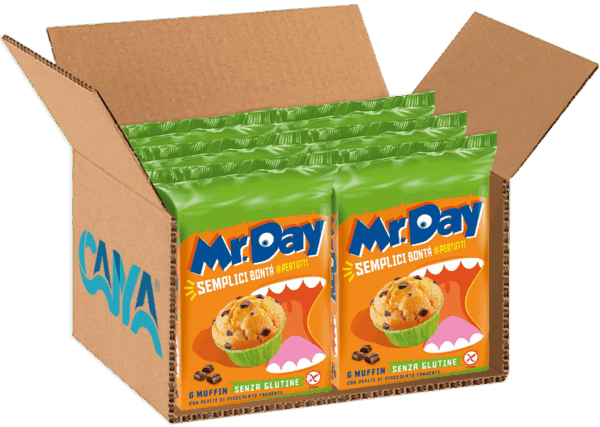 Mr.Day Muffin con Pepite di Cioccolato Fondente Senza Glutine 252g box