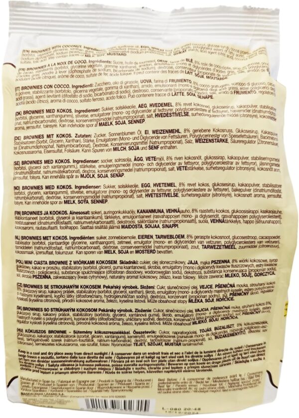 Mr. Brownie Coconut Brownies Tortine con Cioccolato e Cocco 200g retro