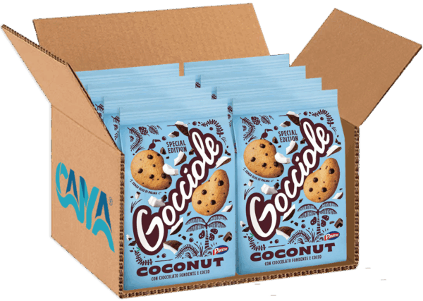 Gocciole Coconut Biscotti con Cocco e Cioccolato Fondente 320g box