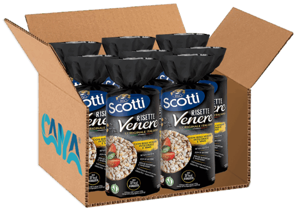 Scotti Risette Venere Gallette di Riso Nero Venere, Riso e Mais 120g box