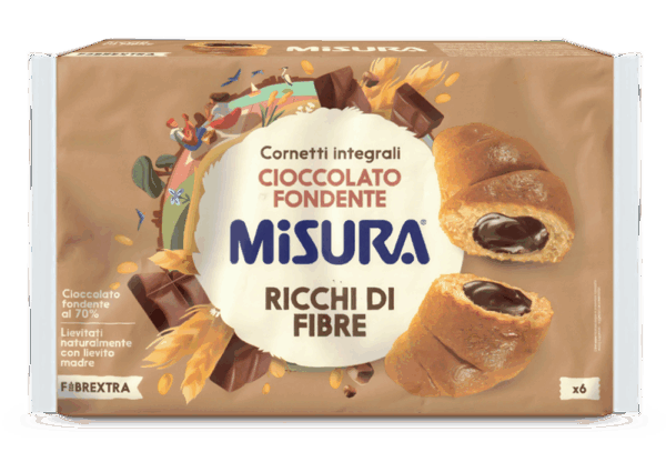 Misura Fibrextra Cornetti Integrali Cioccolato Fondente 308g