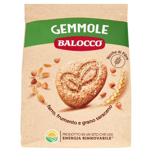 BaIocco Biscotti Gemmole Frollini con Farro, Frumento, e Grano Saraceno Ricche di Fibre 700g