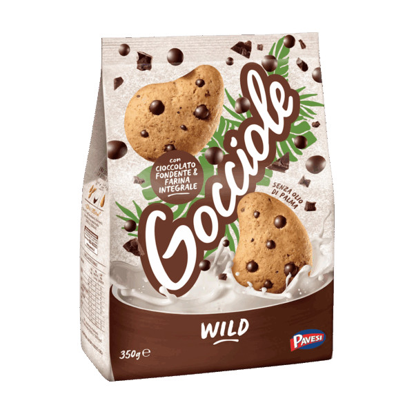 Gocciole Wild Biscotti con Cioccolato Fondente e Farina Integrale 350g