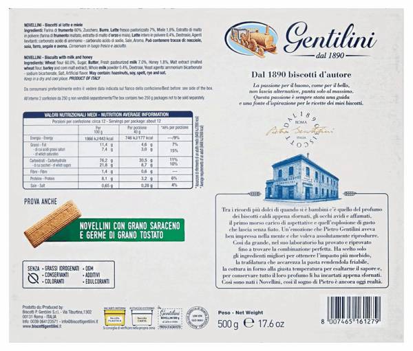 Gentilini Novellini Biscotti al Latte e Miele 500g - immagine 2