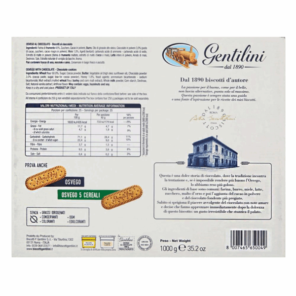 Gentilini Osvego Biscotti al Cioccolato 1kg ingredienti