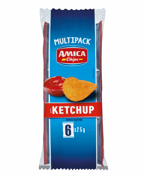 Amica Chips Patatine Gusto Ketchup Formato Multipack 150g