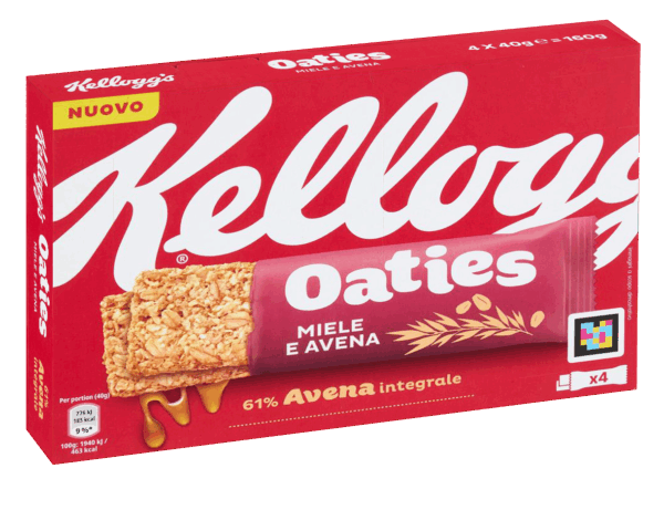 Kellogg's Oaties Barrette di Avena Integrale con Miele 160g