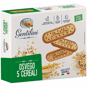 Gentilini Osvego 5 Cereali Biscotti con Farina Integrale e 5 Cereali 1Kg