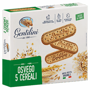 Gentilini Osvego 5 Cereali Biscotti con Farina Integrale e 5 Cereali 500g