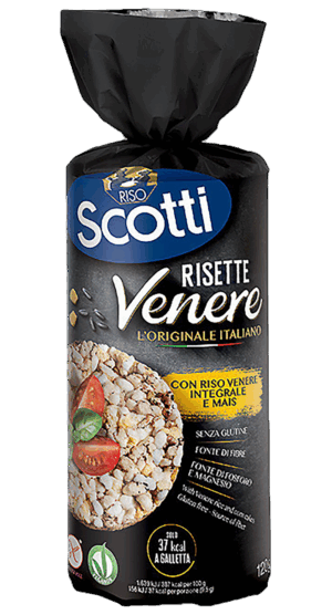 Scotti Risette Venere Gallette di Riso Nero Venere, Riso e Mais 120g