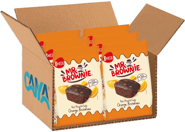 Mr. Brownie Orange Brownies con Pezzi di Arancia 200g box