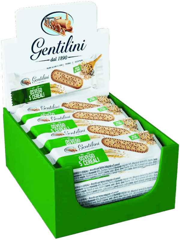 Gentilini Osvego Biscotti Secchi Integrali ai 5 Cereali ShowBox 12x27g
