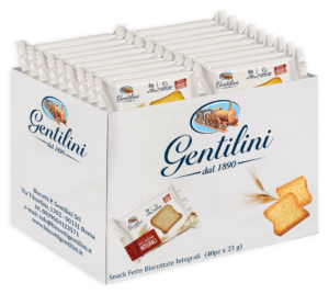 Gentilini Fette Biscottate Integrali - 40 Monoporzioni da 23g