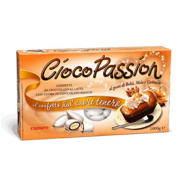 Crispo Cioco Passion Confetti Gusto Babà, Mela e Cannella con Cioccolato al Latte e Bianco 1kg