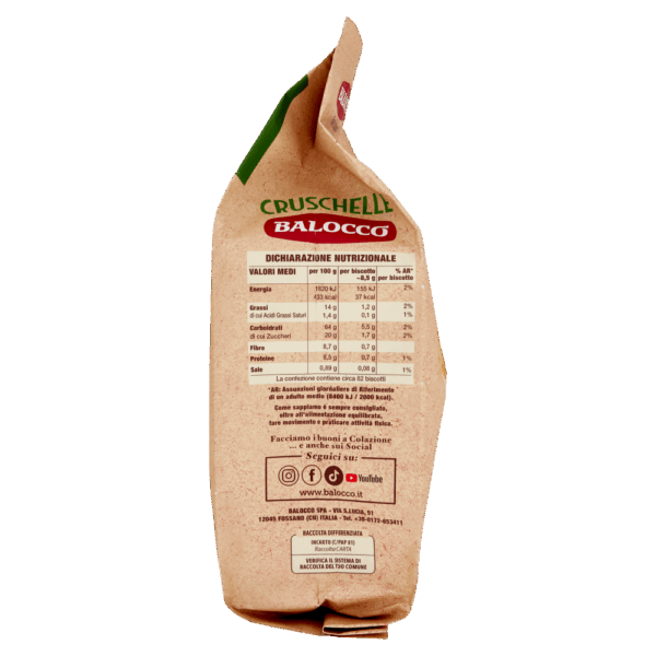 Balocco Biscotti Cruschelle Frollini Integrali 100% 700g