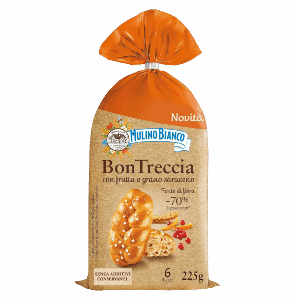 Mulino Bianco Bontreccia Pane Integrale con Frutta e Grano Saraceno 225g