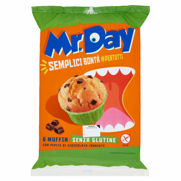 Mr.Day Muffin con Pepite di Cioccolato Fondente Senza Glutine 252g