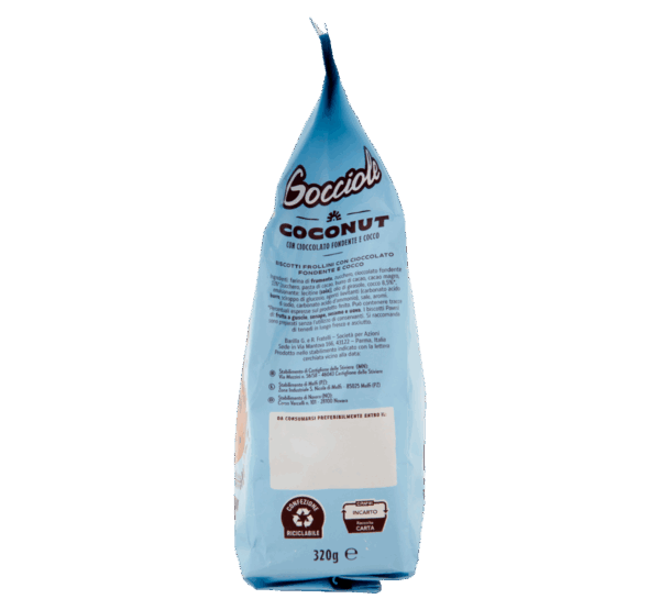 Gocciole Coconut Biscotti con Cocco e Cioccolato Fondente 320g