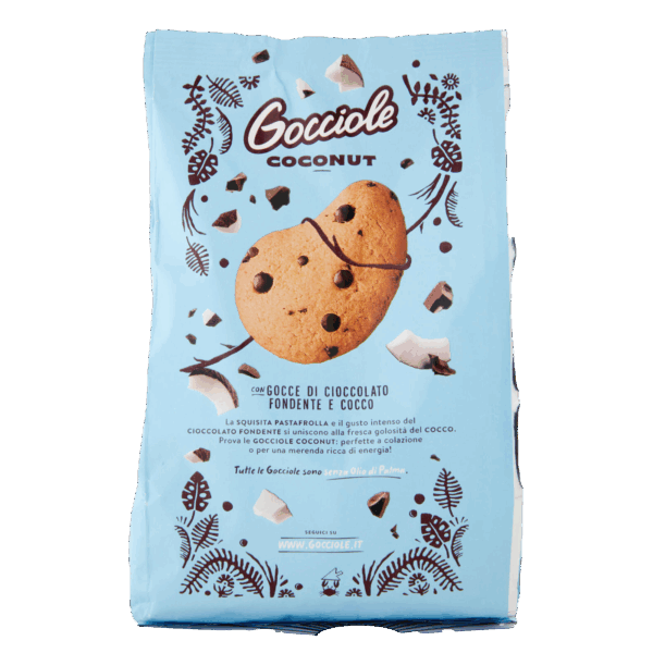 Gocciole Coconut Biscotti con Cocco e Cioccolato Fondente 320g retro