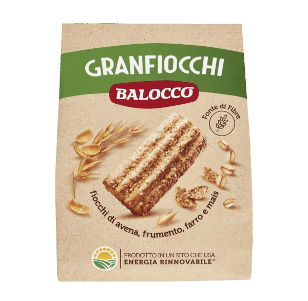 BaIocco Biscotti Granfiocchi Frollini con Fiocchi di Avena, Frumento, Farro e Mais Fonte di Fibre 700g