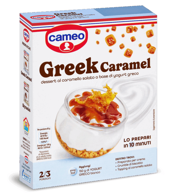 Cameo Greek Caramel Preparato per Dessert al Caramello Salato a Base di Yogurt 100g