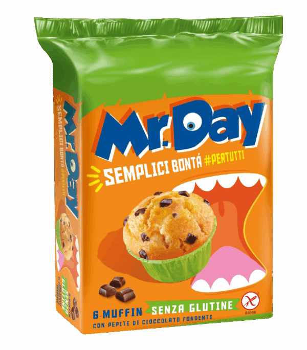 Mr.Day Muffin con Pepite di Cioccolato Fondente Senza Glutine 252g