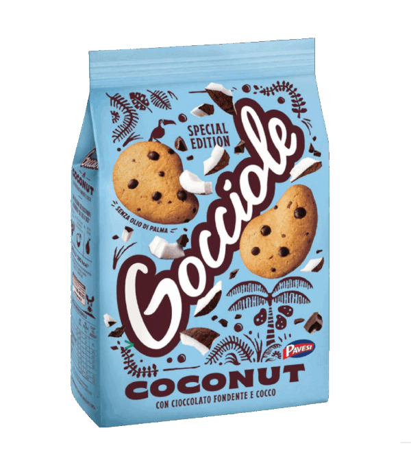 Gocciole Coconut Biscotti con Cocco e Cioccolato Fondente 320g