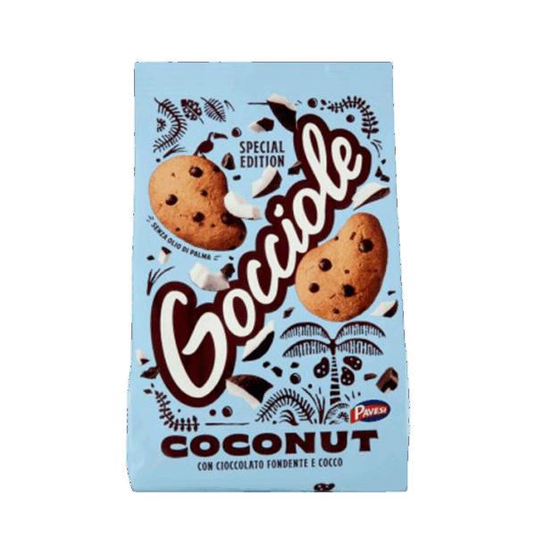 Gocciole Coconut Biscotti con Cocco e Cioccolato Fondente 320g