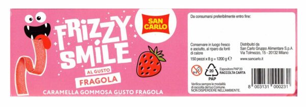 San Carlo Frizzy Smile Gusto Fragola Box 150x8g retro