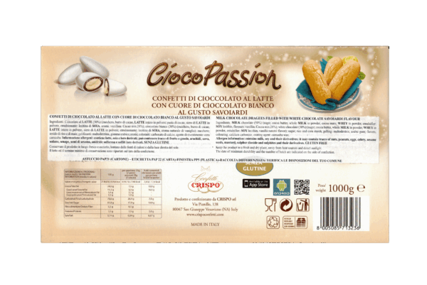 Crispo CiocoPassion Confetti Gusto Savoiardi con Cioccolato al Latte 1kg - immagine 2