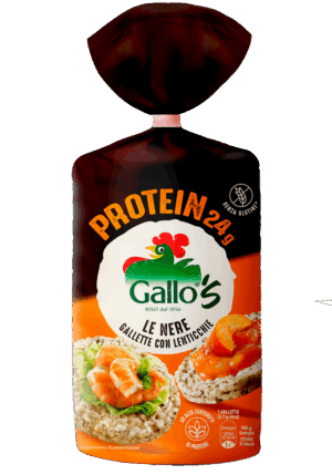 Gallo's Protein Le Nere Gallette con Lenticchie e Riso Nero 100g