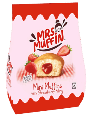 Mrs. Muffin Strawberry Mini Muffins con Marmellata di Fragole 200g