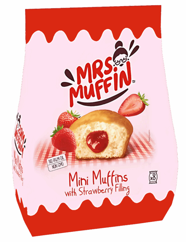 Mrs. Muffin Strawberry Mini Muffins con Marmellata di Fragole 200g