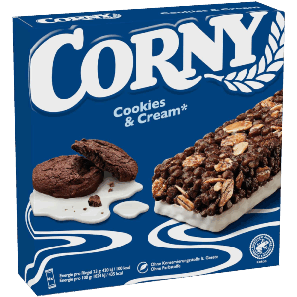 Corny Cookies e Cream Barretta al Biscotto e Panna 138g
