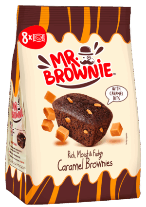 Mr. Brownie Caramel Brownies con Pezzi di Caramello 200g