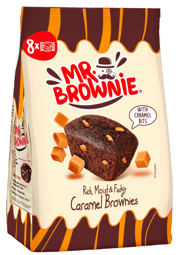 Mr. Brownie Caramel Brownies con Pezzi di Caramello 200g