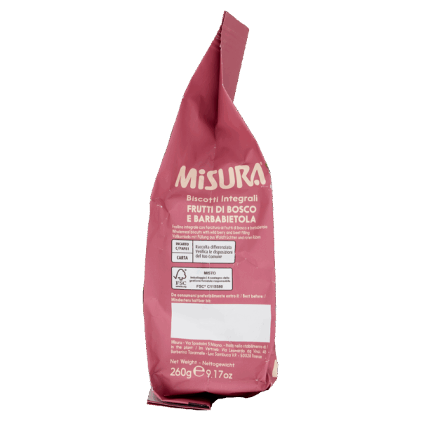 Misura Fibrextra Biscotti Integrali con Frutti di Bosco e Barbabietola 260g - immagine 2