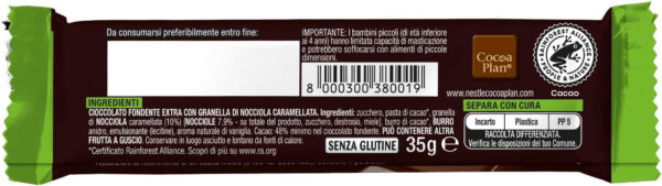 Perugina Nero Barrette Fondente e Nocciole Caramellate