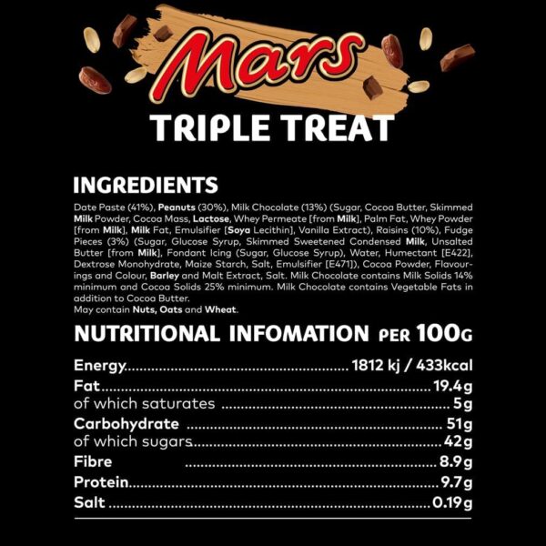 Mars Fruit e Nut Barrette ingredienti