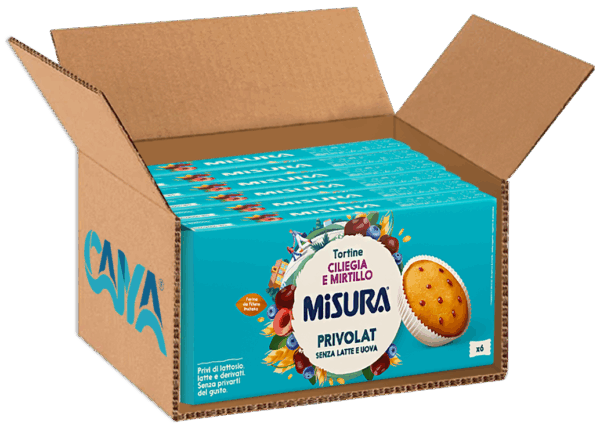 Misura Privolat Tortine alla Ciliegia e Mirtillo Senza Latte e Uova 290g box