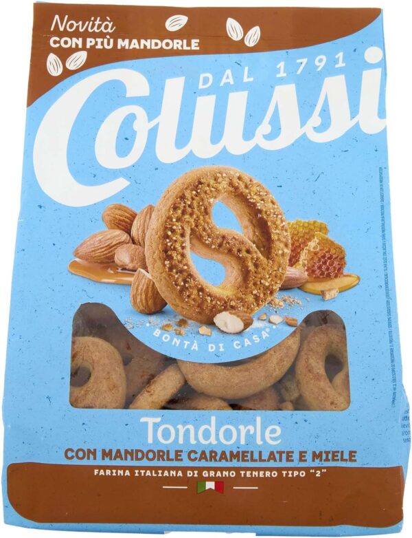 Colussi Tondorle Biscotti con Mandorle Caramellate e Miele 500g - immagine 3