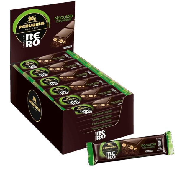 Perugina Nero Barrette Nocciole caramellate Box 36x35g