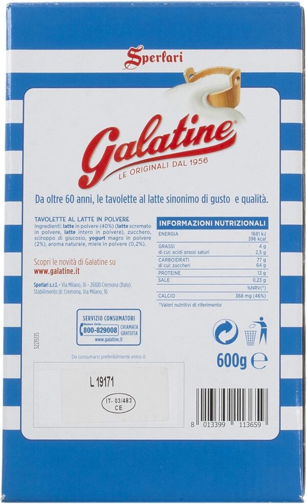 Galatine Tavolette al Latte in Polvere Box 200x3g