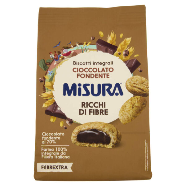 Misura Fibrextra Biscotti Integrali con Cioccolato Fondente 260g - immagine 3