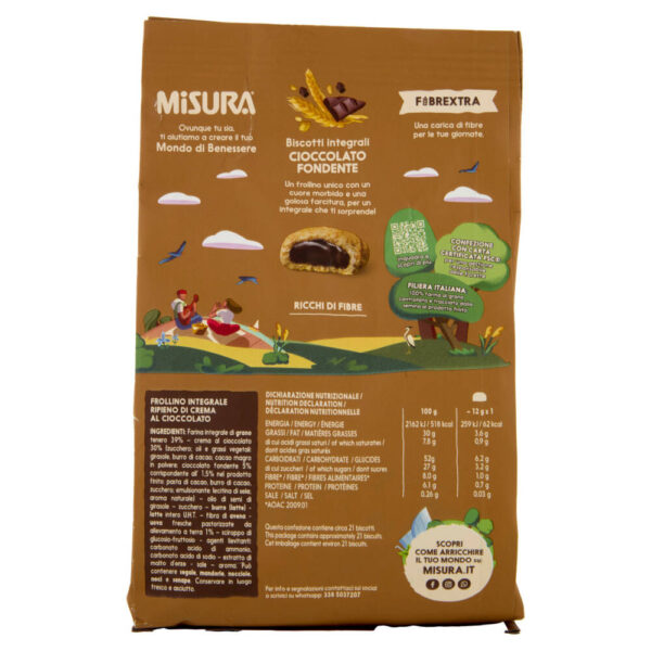 Misura Fibrextra Biscotti Integrali con Cioccolato Fondente 260g - immagine 4