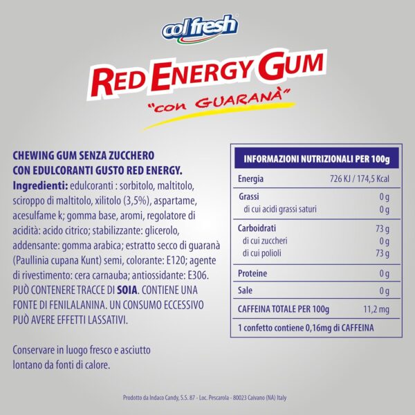 Colfresh Red Energy Gum con Guaranà Box 20x24g - immagine 2