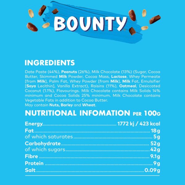 Bounty Fruit e Nut Barrette ingredienti